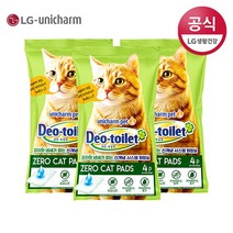 유니참 데오토일렛 고양이 소취 항균 패드 4P(무향)×3팩, one color