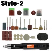 로터리툴 미니 그라인더 전동 다용도 만능 조각기 diy 프로젝트 위한 15000rmp 전기 조각 펜의 액세서리 usb 충전 케이블 속도가있는 전문 회전 도구, 03 Style-2