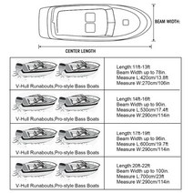 보트커버 210D 헤비 듀티 오픈 보트 커버 트레일러블 V-선체 마린 방수 차양 방진 계류, 01 11-13Ft