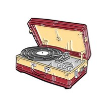 새로운 레드 메탈 음악 상자 가방 CD 플레이어 브로치 플립 패션 바다 동물 청바지 배낭 펜던트 보석 선