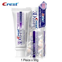 크레스트 3D 화이트 치약 광택 불소 복합 압착기 고급 치아 미백 90g, 1개