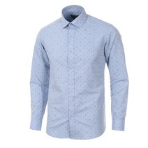 로베르따셔츠 남성용 TC 프린트 슬림핏 라이트블루 긴소매 셔츠 RK4-452-2