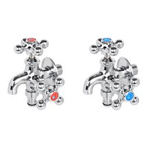 국산 베란다 수도꼭지교체 양갈래 수도연결 세탁실 수도부품 세탁기수도꼭지 수전연결, 1개