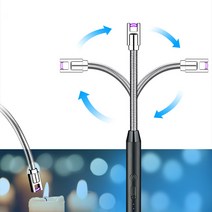 360도 회전 USB충전 플라즈마 토치라이터 점화기, 5 블루, 1개