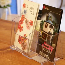 A6 카달로그 브로셔 꽂이 팜플렛거치대 메뉴 전단지제작 메뉴판디자인 리플렛거치대 팸플릿거치대 메뉴판인쇄 잡지꽂이 입간판, 3단