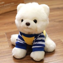 강아지 인형 포메 봉제 솜 진짜 같은 장난감 사진, 레오파드 프린트 포메라니안 앉은 키 23 c