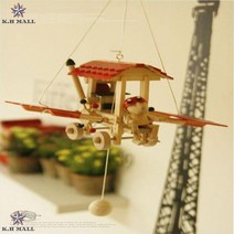 원목공방 우드모빌 학예회 조종사모빌 인테리어모빌, 레드