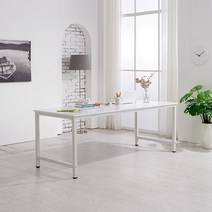 모던디자인 다용도 대형 6인 식탁테이블 40평 예쁜 긴, 화이트화이트