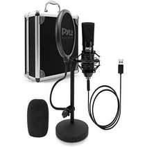 Pyle 파일 USB 마이크 팟캐스트 녹음 키트, 기본