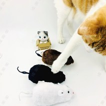 용용펫 (허차허차) 움직이는 태엽 쥐돌이(흰색 검은색 회색 갈색), 흰색