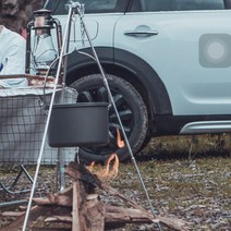 삼각대 3단 모닥불 캠핑 화로대 거치대 더치오븐 바베큐 오븐 냄비, 모닥불삼각대 실버