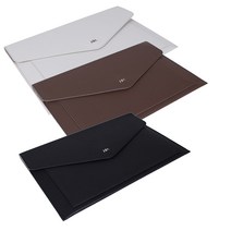 MiiM 노트북 파우치 인조가죽 슬림 케이스, 블랙