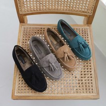 [마르1260] 빅사이즈 겨울 태슬 드라이빙 털로퍼 푹신한 퍼단화 발편한 퍼로퍼