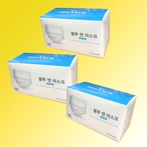 금수성무역 국산 블루 앤 마스크 3중mb필터 대형50매입, 화이트