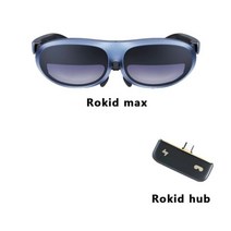 기어vr ar글라스 vr기계 VRBOX 스마트글라스 VR헤드셋 Newest Rokid Max Smart Glasses Portable Viewing Large Screen High, 2.Max with Hub