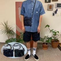 남자 여자 미니백 사코슈 스퀘어 심플 여행 크로스백