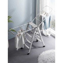 스탠드옷걸이 사다리 내추럴 브라운 원목 행거 우드, 실버-그린 그레이 6단