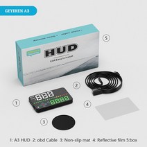 자동차속도계 UHD 헤드업디스플레이 호환 WYOD 3 GPS HUD 디지털 속도계 헤드 업 디스플레이 모든 자동차에, 01 A3