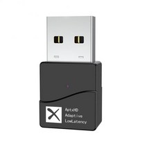 aptx adaptive 동글APTX 적응형 블루투스 송신기 USB 5.2 오디오 24 비트 96K 드라이버 프리 코드 자유, 01 Black, 01 Black
