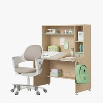 한샘 티오 그로우 각도조절 책상세트 4단 120x75cm+링고S 고정중심봉DIY(발받침), 책상_화이트+내추럴오크/의자_핑크(O)