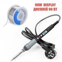 인두기 세트 납땜 90w 전기 인두 조절 가능한 온도 lcd 도구 세라믹 히터 인두 헤드 제거 펌프, 협력사, EU 플러그 220v, 1-90w 디지털 디스플레이