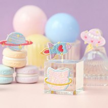 마카롱 우주 행성 파스텔 와펜 패치 패션 소품, 우주선
