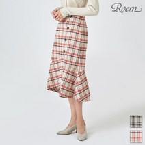 로엠 로엠 체크 밑단변형 스커트_RMWH94TRQ3-T