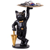 꿀템마켓 인테리어 소품 불독 트레이, 블랙