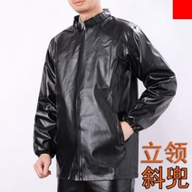 후드 가죽 자켓 중장년 남자 노동 보험 작업복 오토바이 타기 방수 및 방풍 수중, 2XL 무게 120-140 캐티즈, 블랙 스탠드칼라/슬랜트포켓/싱