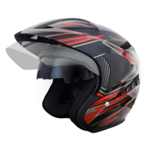 단종할인] 야마하 선바이저 헬멧 오픈페이스 YAMAHA King GT Black/Red
