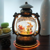 젊은이마켓 LED 스노우볼 무드등 워터볼 조명, ( 원형-산타 )