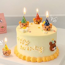 기억의소품 곰돌이초 케이크초, 꼬깔곰돌이얼굴초 x 8개, 8개