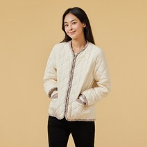 [JAJU/자주] 여 라이트 다운필 배색 포켓 점퍼_아이보리