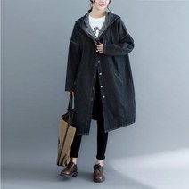 [이꾸띠] 이이즈리 여성 봄 가을 겨울 데님 주머니 포인트 편안하게 걸 치고 다닐 수 있는 후드 버튼 원피스