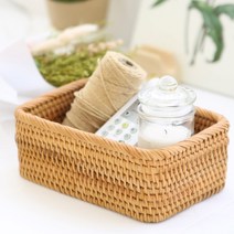 메이퀸샵 해초 바구니(라탄바구니) 수납바구니, 등나무 스토리지 바구니 S, 1개