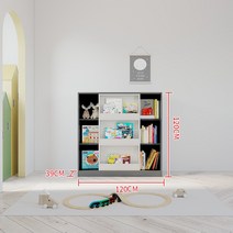 심플룸 아기 교구장 3단 책 유아 원목 간단한 선반 수납장 캐비닛 초등학생 책장, C