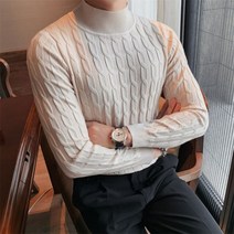 가을 겨울 터틀넥 심플한 슬림 스웨터 남성 의류 높은 칼라 캐주얼 풀오버 니트 셔츠 플러스 사이즈 S~3XL