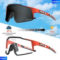 KAPVOE 레드 광색성 사이클링 안경 남성용 MTB 선글라스 여성용 로드 바이크 UV400 아웃도어 자전거 선글라스, Photochromic-1 lens, 11-Dark Photochromic