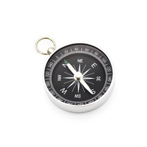 등산 나침반 풍수 동서남북 휴대용 군용 가정용 알루미늄 합금 키 체인 캠핑 트레킹 사냥, 실버, 1개