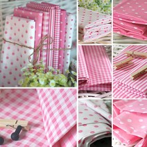 자투리 면혼방 체크 도트 스트라이프 하트 핑크시리즈 면혼방S2013 택1, 면혼방S2032