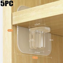 Adhesive Shelf Support Pegs Closet Cabinet Clips Wall Hangers Strong Holders For Bathroom, 5PCS 2