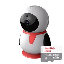 펭카(PE204) 200만화소 가정용 CCTV 홈 IP네트워크 회전형 카메라 베이비 아기모니터 홈캠 스마트폰 감시 돌봄CCTV 돌보미CCTV, 펭카(PE204)+SD카드 32GB