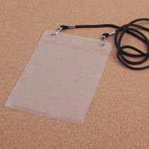 행사 목걸이 명찰 비닐 이름표케이스 이름표명찰 단체명찰 교복명찰, 1개, 검정