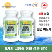 네이쳐스 하모니 천연 이뇨제 250캡슐 2병 묶음 얼굴 붓기 부기 다리부종 영양제