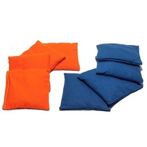 SC Cornhole Games 내후성 콘홀 백 (8개 세트) - 전문 규정 사이즈/무게 (473.2g) - 프로 콘 홀 보드 또는 빈백 던지기 세트에 사용, 로열 블루/오렌지.