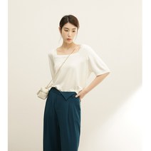 블라우스 여성 단아한 티셔츠 루즈핏 박스 이너 반팔