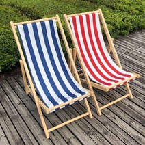 야외 비치 의자 캠핑 썬베드 테라스 접이식 캔버스, 레드+화이트(화이트 프레임)