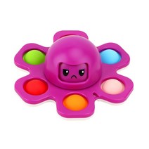 피젯스피너 피젯토이 Octopus Fidget Spinner Face 변경 키 체인 자폐증 스트레스 릴리프 실리콘 인터랙티, 01 purple