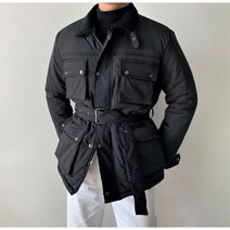 남자 겨울 야상 벨트 필드자켓 클래식 바버맛 골덴카라 점퍼