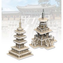 한국 역사 만들기 석가탑 다보탑 입체 퍼즐 디오라마 유치원생 도구가필요없는 공간감, 상세페이지참조